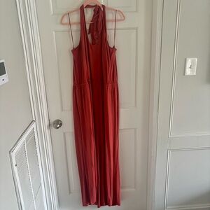 Rust Halter Maxi Jumpsuit
